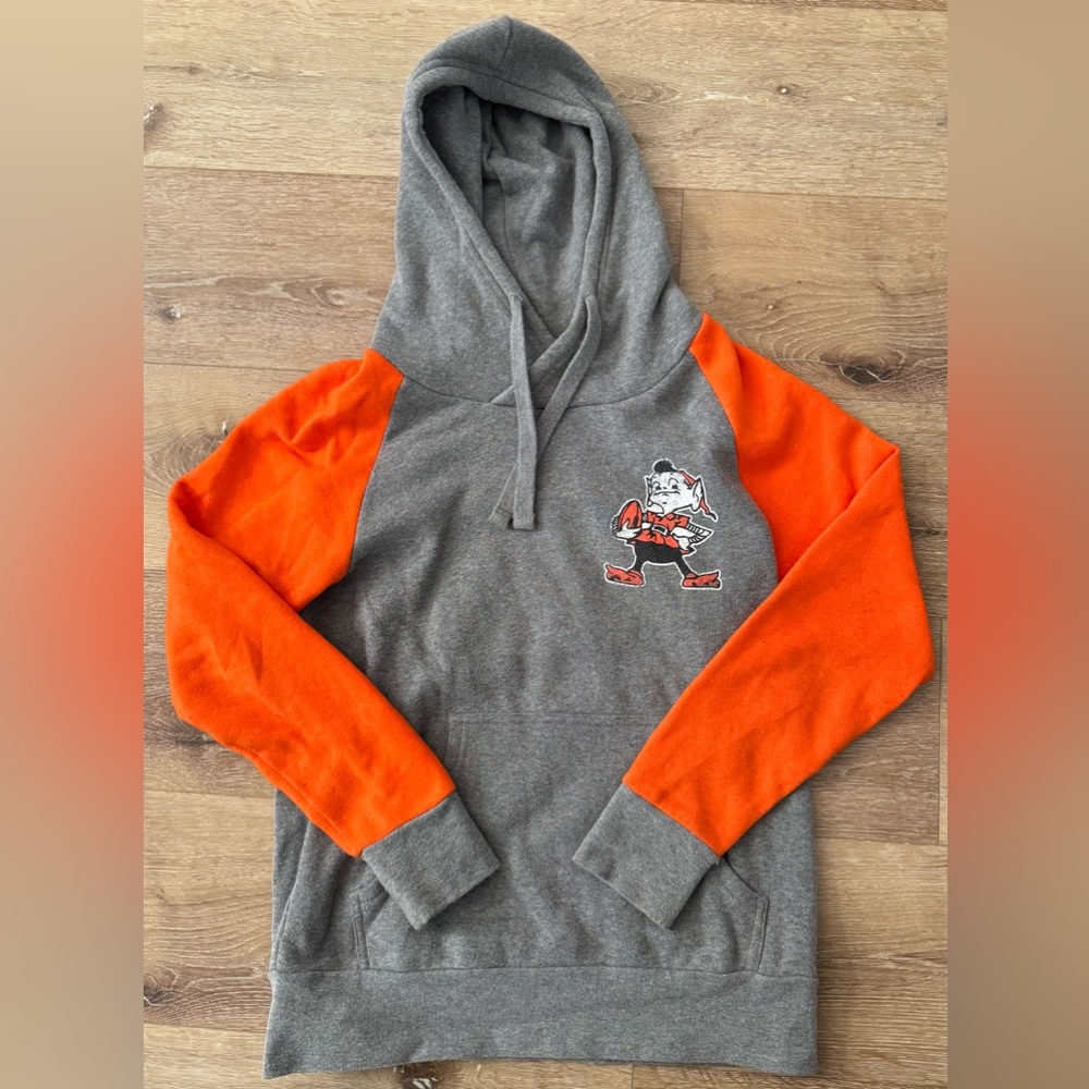 NFL Gray and Orange Hoodie- Cleveland Browns/brownie